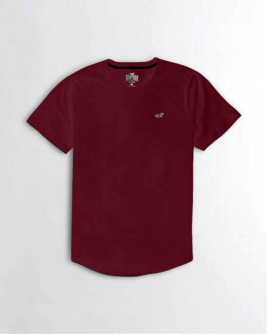Moscow USA предлагает вам купить футболку Hollister бордового цвета с нашитым логотипом чайки на груди. Модель 06231. Доставка по России, Москве и области, самовывоз.