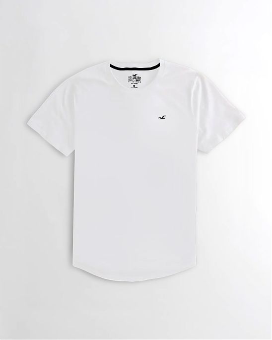 Moscow USA предлагает вам купить футболку Hollister белого  цвета с нашитым логотипом чайки на груди. Модель 06236. Доставка по России, Москве и области, самовывоз.