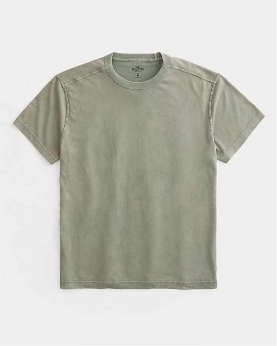Moscow USA предлагает вам купить мужскую винтажную футболку Hollister зеленого цвета с расслабленной посадкой. Модель 07094. Бесплатная доставка по России, Москве и области, самовывоз.