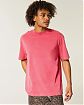 Мужская футболка Hollister варёного светло-красного цвета из плотного хлопка. Оригинальная модель, бесплатная доставка и примерка по России.