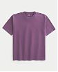 Мужская футболка Hollister фиолетового цвета из плотного хлопка heavyweight с эффектом варки. Оригинальная модель 08161, бесплатная доставка и примерка по России.