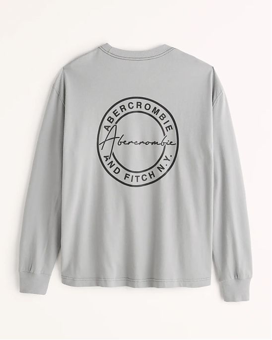 Moscow USA предлагает вам купить футболку с длинным рукавом Abercrombie Fitch серого цвета с 3D нашивкой. Модель 06142. Доставка по России, Москве и области, самовывоз