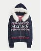Женская кофта на молнии Hollister с норвежским узором и меховой отделкой капюшона. Оригинальная модель 08090, бесплатная доставка и примерка по России.