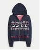 Женская кофта на молнии Hollister с норвежским узором и меховой отделкой капюшона. Оригинальная модель 08090, бесплатная доставка и примерка по России.