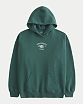 Женская толстовка с капюшоном Hollister зеленого цвета с графикой Telluride Colorado. Модель 07674. Подробное описание и цена товара. Бесплатная доставка по России, Москве и Области от Moscow USA