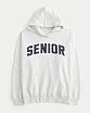 Женская толстовка Hollister с вышивкой Senior светло-серого цвета. Оригинальная модель 08088, бесплатная доставка и примерка по России.