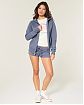 Женская толстовка Hollister на молнии с капюшоном в серо-голубом цвете. Оригинальная модель 08167, бесплатная доставка и примерка по Москве и России