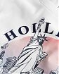 Женская футболка Hollister белого цвета с принтом и надписью. Модель 06138. Доставка по России, Москве и Области от Moscow USA