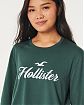 Женская футболка Hollister зеленого цвета с белым логотипом. Модель 06639. Доставка по России, Москве и Области от Moscow USA