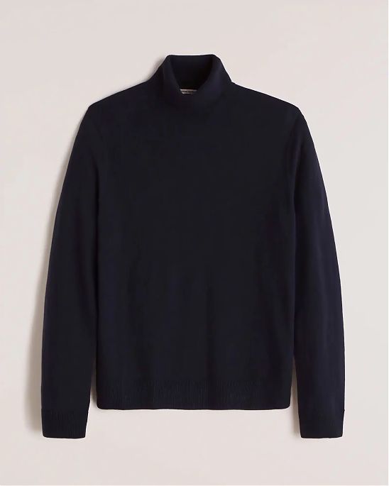 Moscow USA предлагает Вам купить мужской шерстяной свитер Abercrombie Ftich темно-синего цвета с высоким воротом. Модель 05366. Доставка по России, Москве и области, самовывоз.