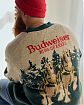 Мужской кардиган Abercrombie & Fitch с графикой Budweiser в бежево-зелёной гамме. Оригинальная модель 07753, бесплатная доставка и примерка по России.