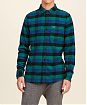 Moscow USA предлагает вам купить байковую рубашку Hollister в зеленую и синюю полоску. Модель 01984. Доставка по России, Москве и области, самовывоз